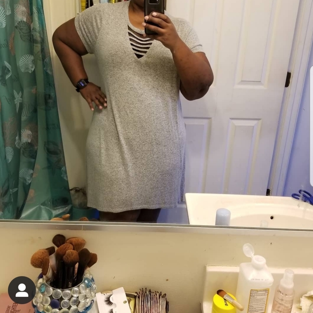Light grey tee shirt dress